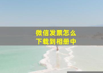 微信发票怎么下载到相册中