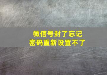 微信号封了忘记密码重新设置不了