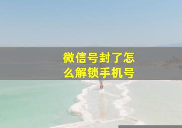 微信号封了怎么解锁手机号