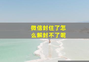 微信封住了怎么解封不了呢