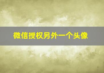 微信授权另外一个头像