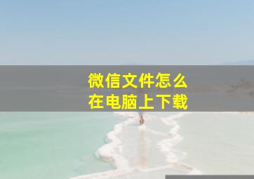 微信文件怎么在电脑上下载