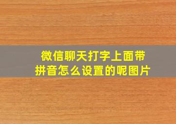 微信聊天打字上面带拼音怎么设置的呢图片