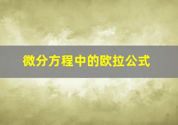 微分方程中的欧拉公式