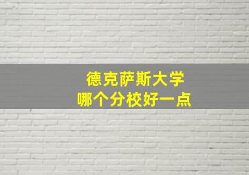 德克萨斯大学哪个分校好一点