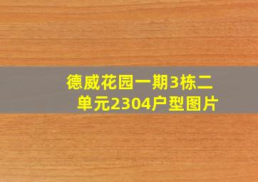 德威花园一期3栋二单元2304户型图片