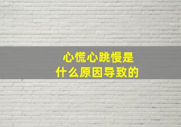 心慌心跳慢是什么原因导致的