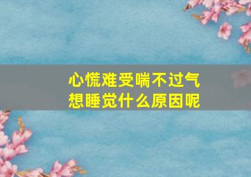 心慌难受喘不过气想睡觉什么原因呢