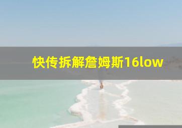 快传拆解詹姆斯16low