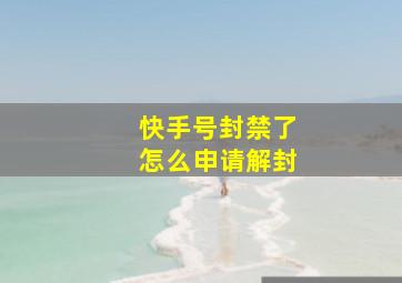 快手号封禁了怎么申请解封