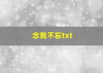 念我不忘txt