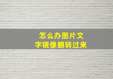 怎么办图片文字镜像翻转过来