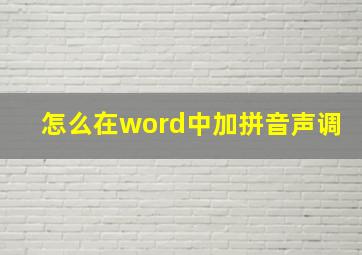 怎么在word中加拼音声调