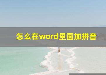 怎么在word里面加拼音