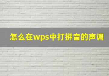 怎么在wps中打拼音的声调