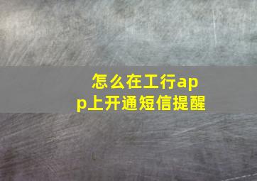 怎么在工行app上开通短信提醒