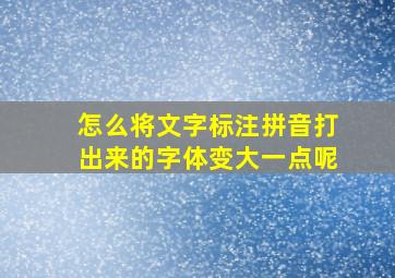 怎么将文字标注拼音打出来的字体变大一点呢