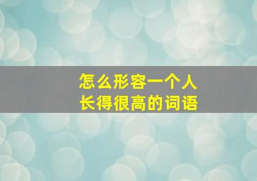 怎么形容一个人长得很高的词语