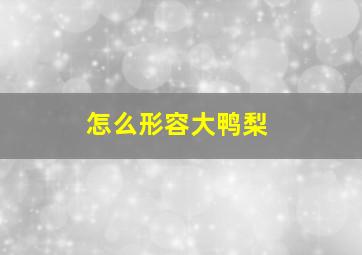 怎么形容大鸭梨