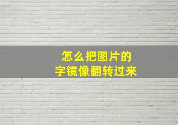 怎么把图片的字镜像翻转过来