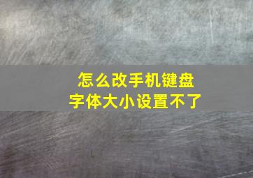 怎么改手机键盘字体大小设置不了