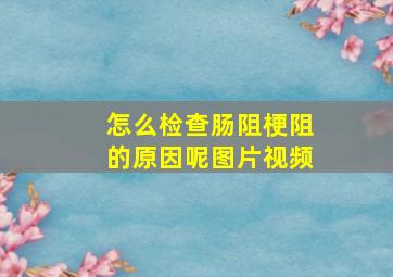 怎么检查肠阻梗阻的原因呢图片视频