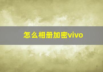 怎么相册加密vivo