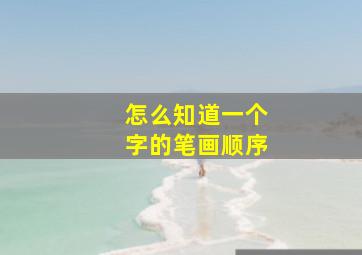 怎么知道一个字的笔画顺序