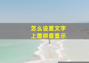 怎么设置文字上面拼音显示