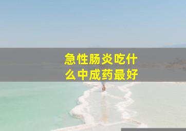 急性肠炎吃什么中成药最好