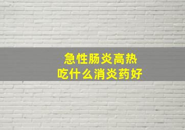 急性肠炎高热吃什么消炎药好