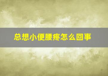 总想小便腰疼怎么回事