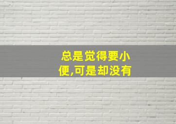 总是觉得要小便,可是却没有