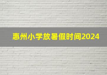 惠州小学放暑假时间2024