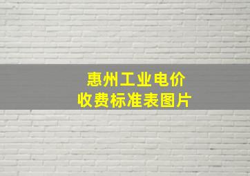 惠州工业电价收费标准表图片