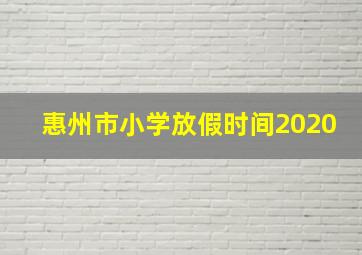 惠州市小学放假时间2020