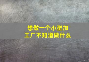 想做一个小型加工厂不知道做什么