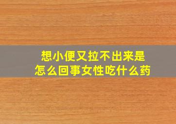 想小便又拉不出来是怎么回事女性吃什么药