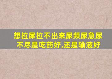 想拉屎拉不出来尿频尿急尿不尽是吃药好,还是输液好