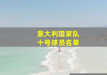 意大利国家队十号球员名单