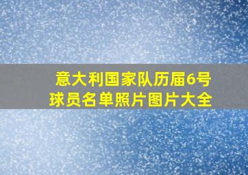 意大利国家队历届6号球员名单照片图片大全