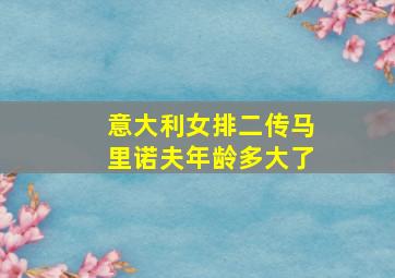 意大利女排二传马里诺夫年龄多大了