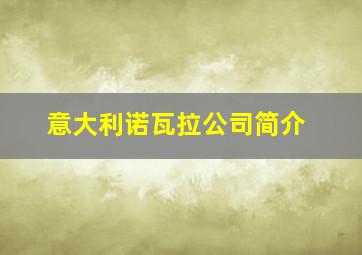 意大利诺瓦拉公司简介