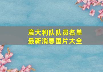 意大利队队员名单最新消息图片大全