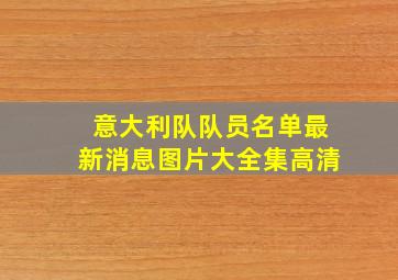 意大利队队员名单最新消息图片大全集高清