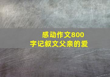 感动作文800字记叙文父亲的爱