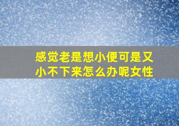 感觉老是想小便可是又小不下来怎么办呢女性