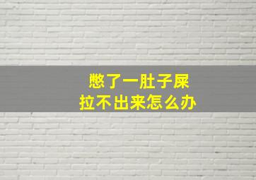 憋了一肚子屎拉不出来怎么办