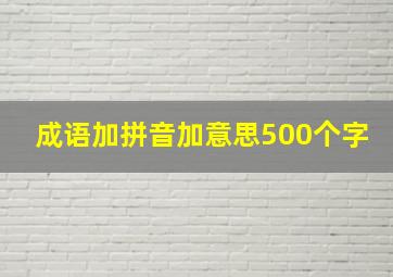 成语加拼音加意思500个字