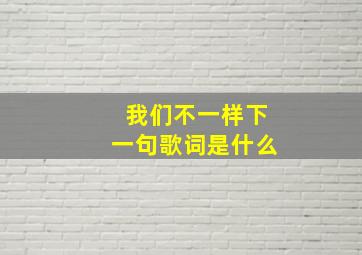 我们不一样下一句歌词是什么